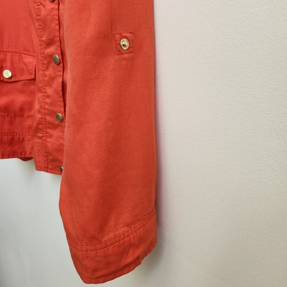Chico’s Jacket Women’s Size 3 (XL) Lyocell Orange Full Zip Up Long Sleeve Snap - Picture 12 of 16